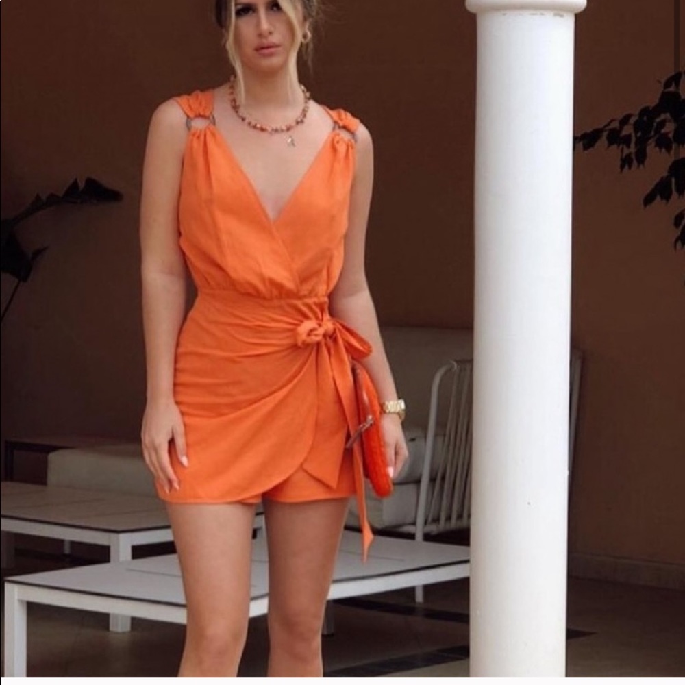 Zara tied wrap jumpsuit